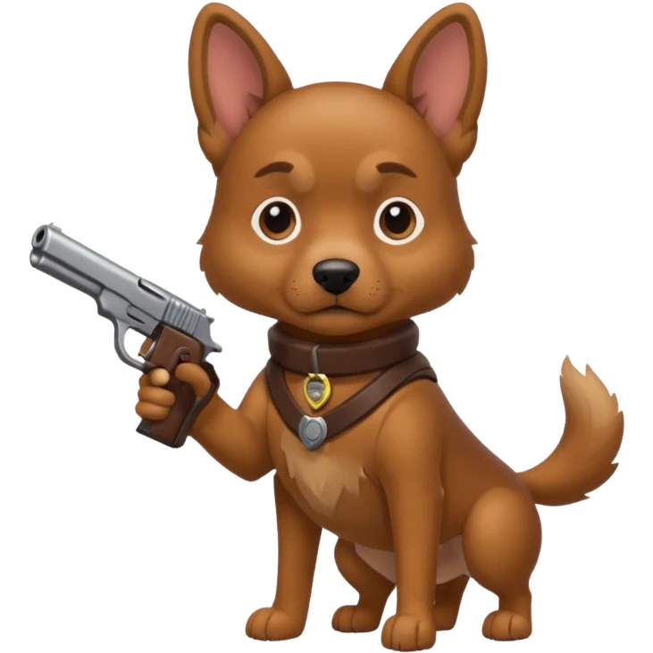 Dog with a gun emoji