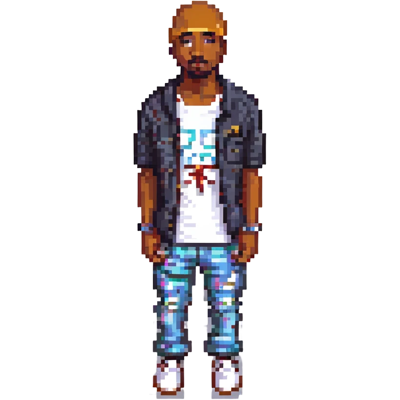 2Pac в полный рост, no background emoji