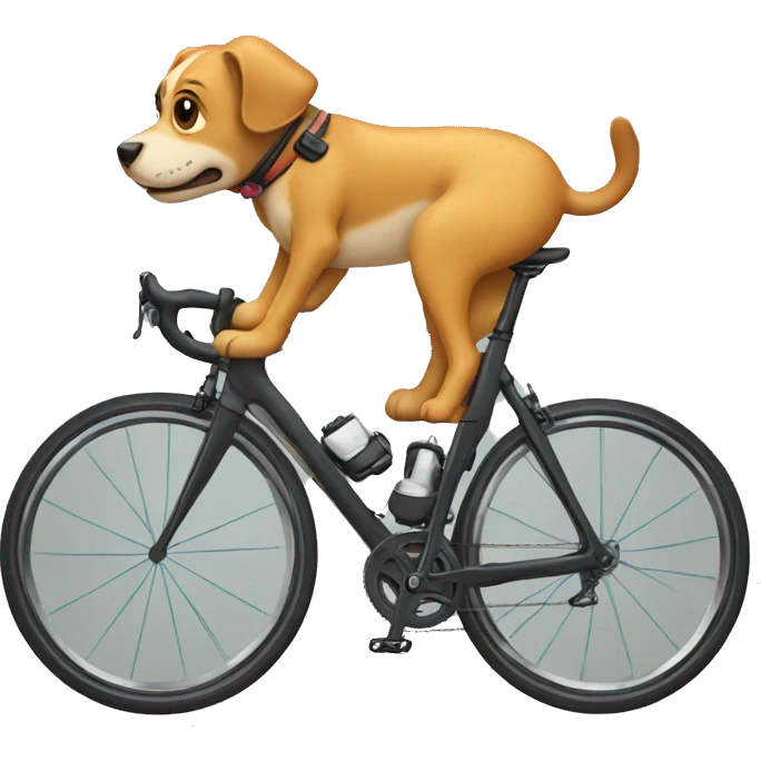 Dog on a road bike emoji