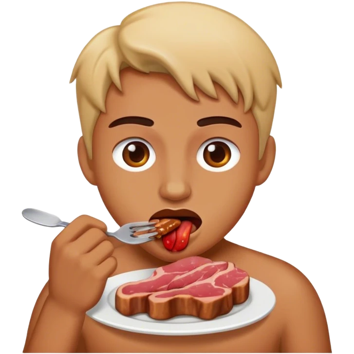 human eating meat emoji