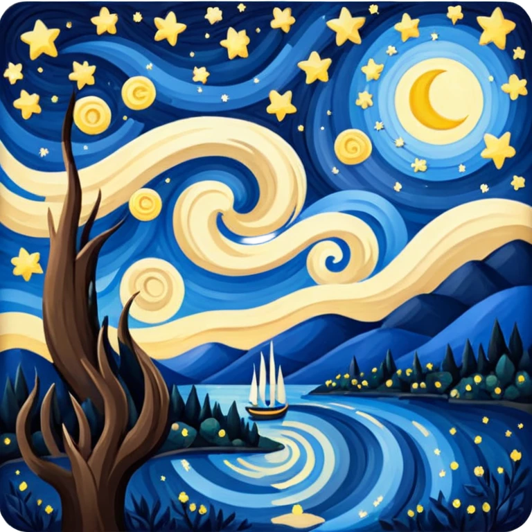 The Starry Night painting emoji