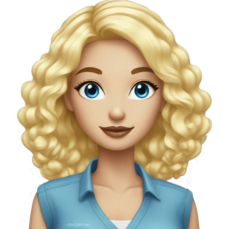 blond and blue eyes Nail tech with nail polish emoji
