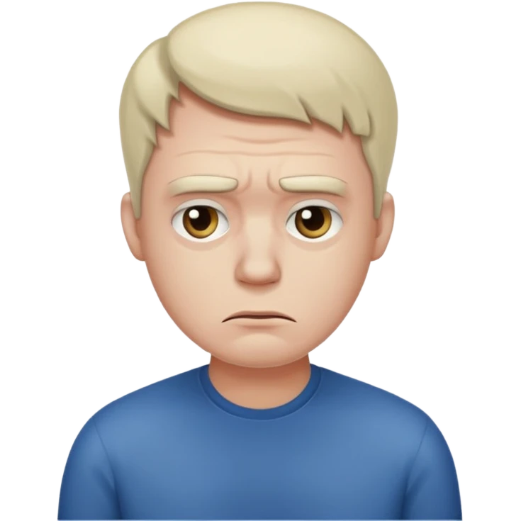 depressive man using social media emoji