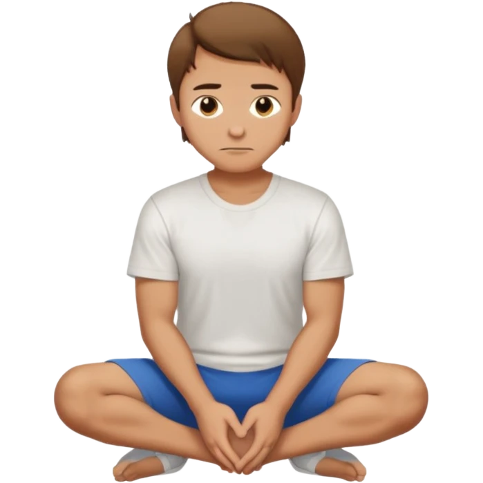 A regular man squatting with his hands on his knees emoji