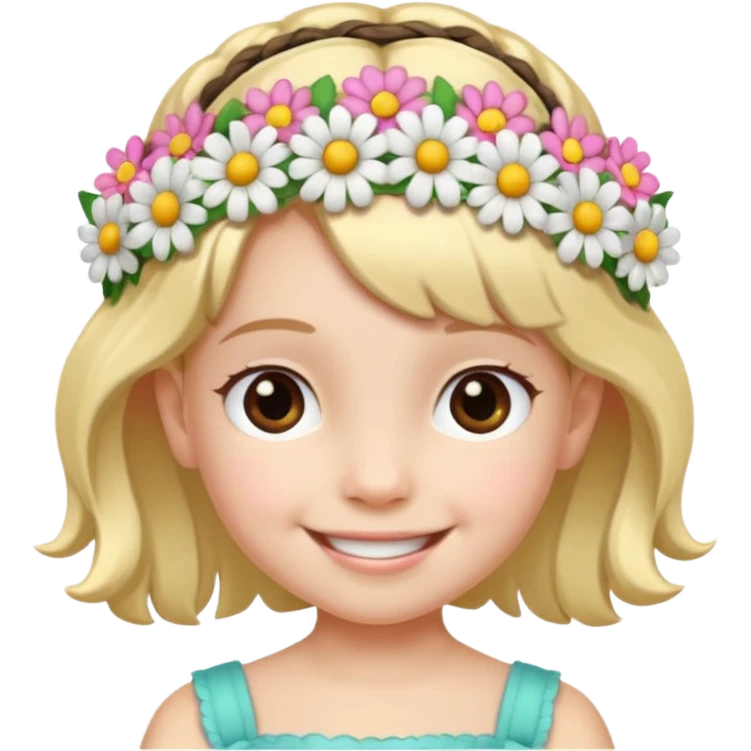 child with flower hair band  emoji