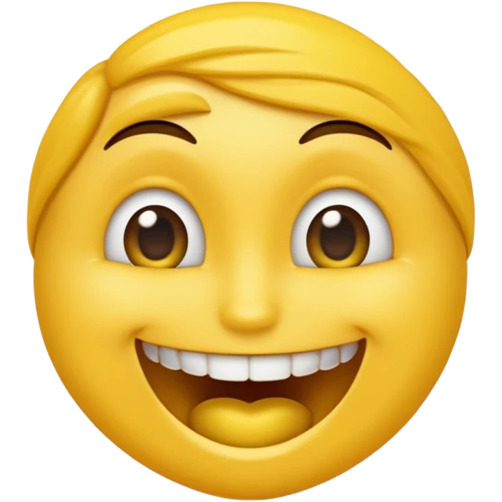 Emoji amoureux tête jaune avec un sourire et le doigt sur les dents  emoji