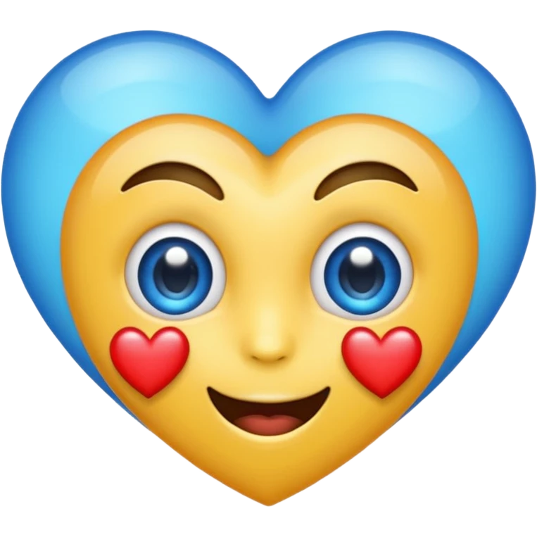 Emoji with blue heart eyes  emoji