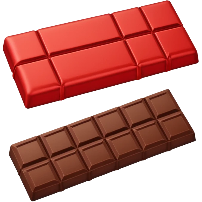 a chocolate bar with half red wrapped emoji