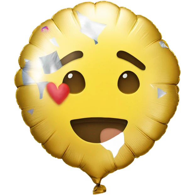 A foil balloon that’s say “I luv u” emoji