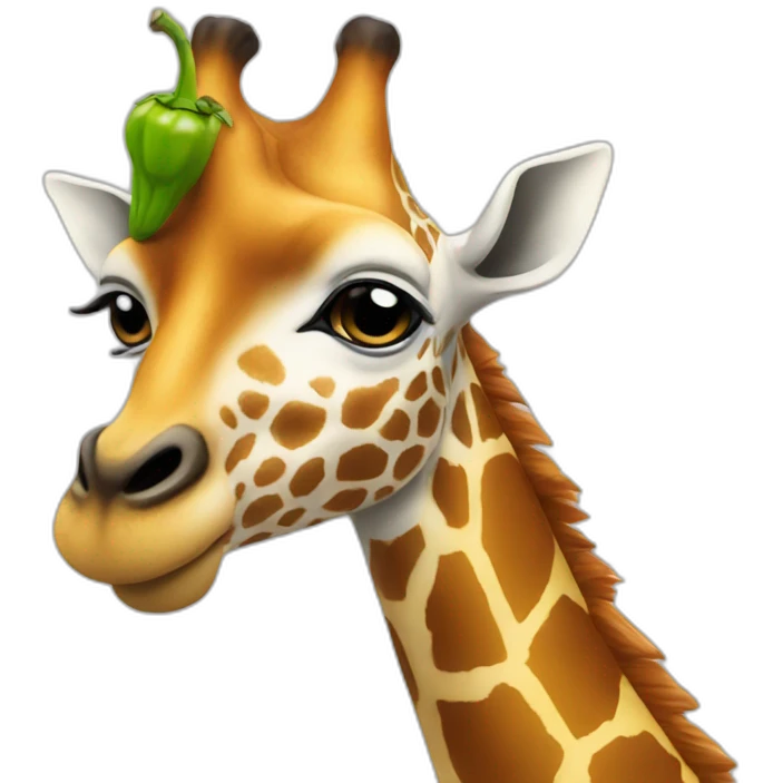 Un piment avec une girafe emoji