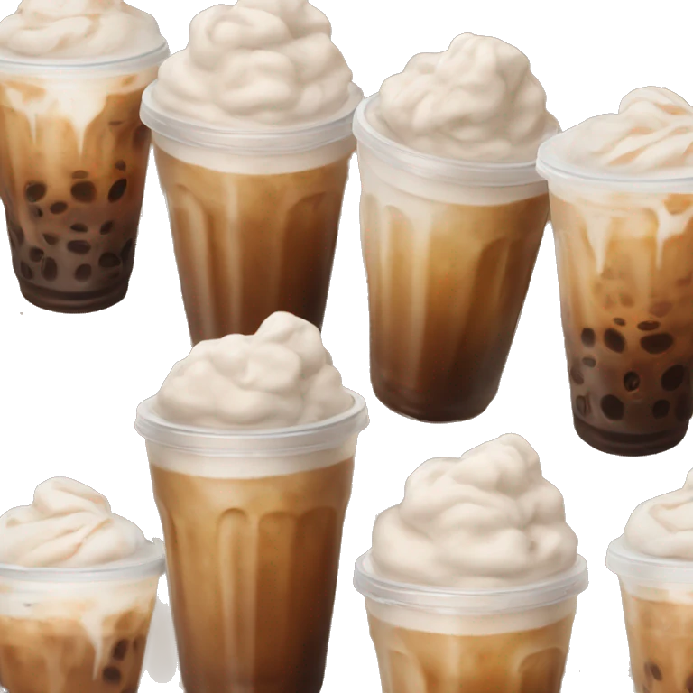 Aesthetic iced coffee with cold foam emoji