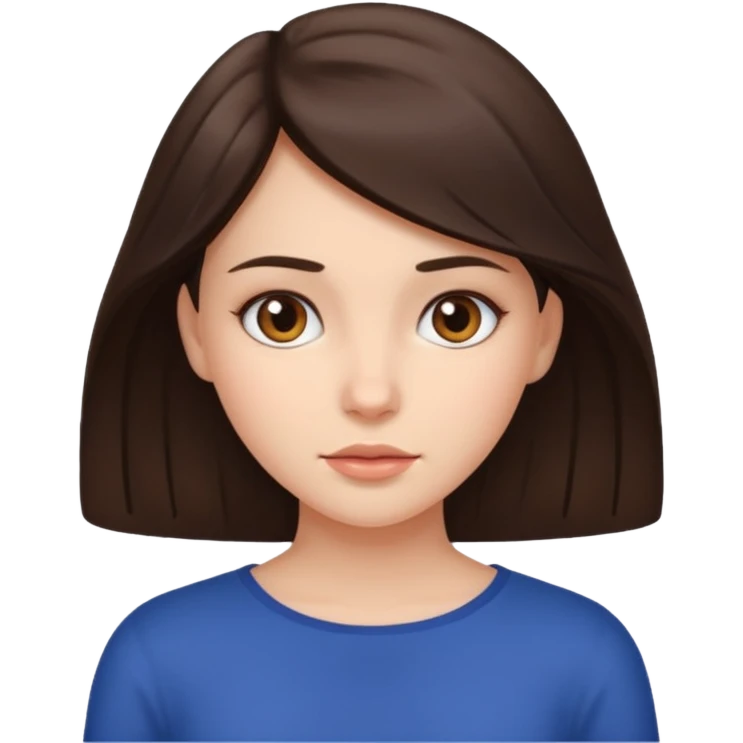 brunette girl with neutral expression emoji