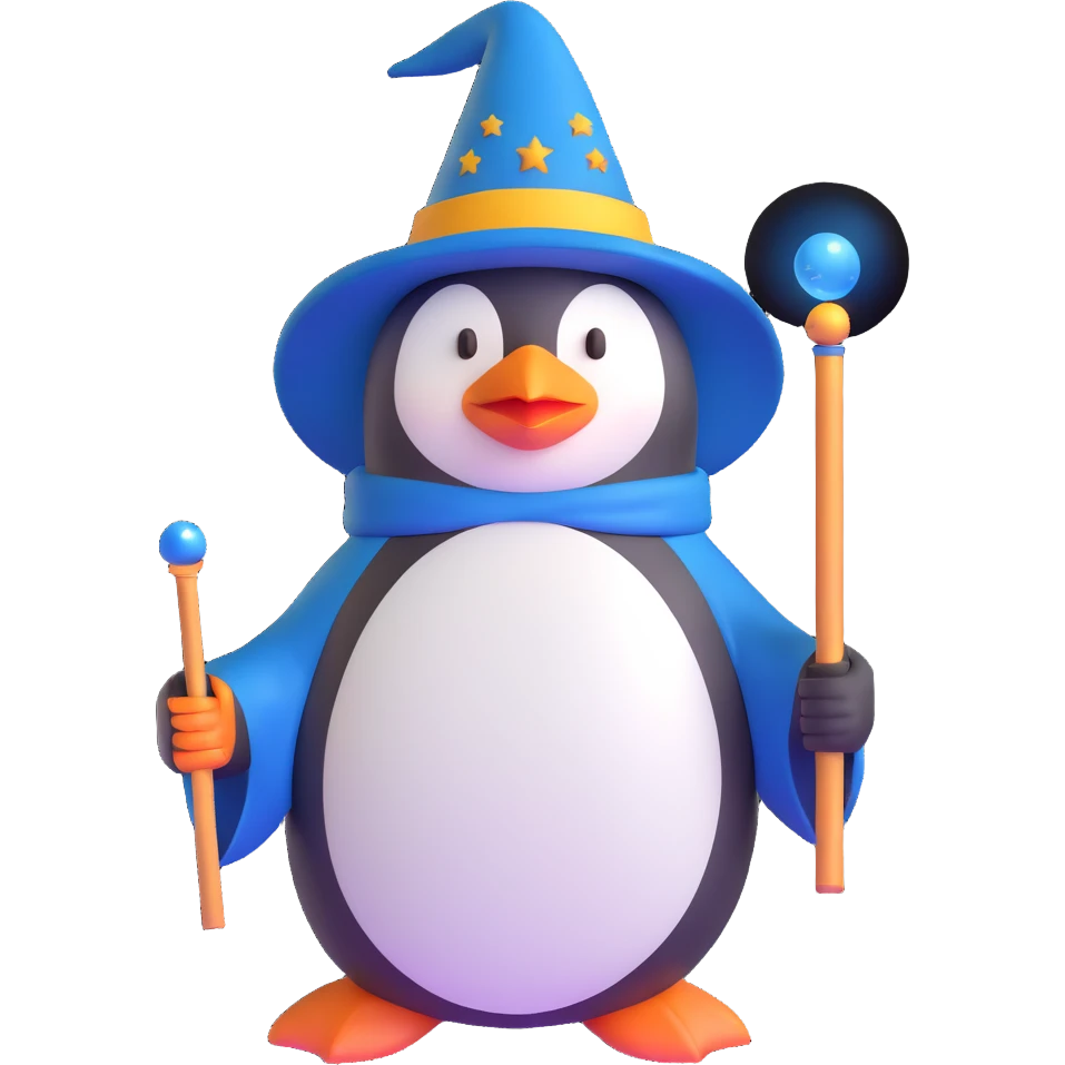 penguin wizard emoji