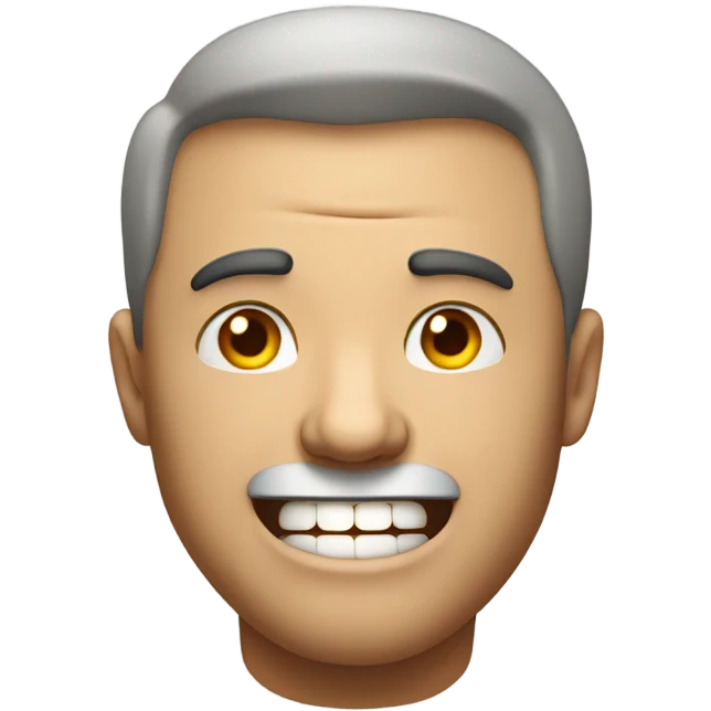Fat guy smile angries emoji