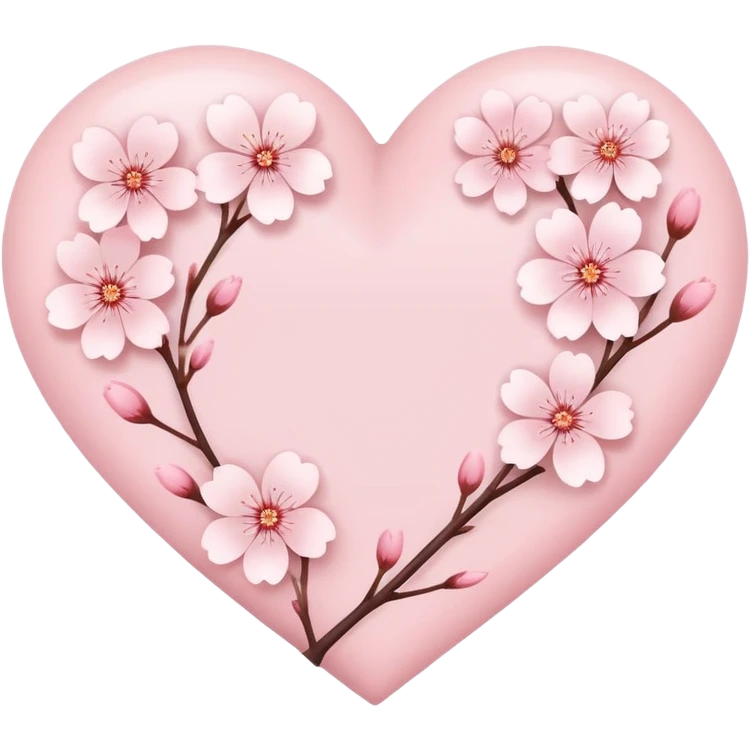 Sakura flower heart Cœur pastel emoji