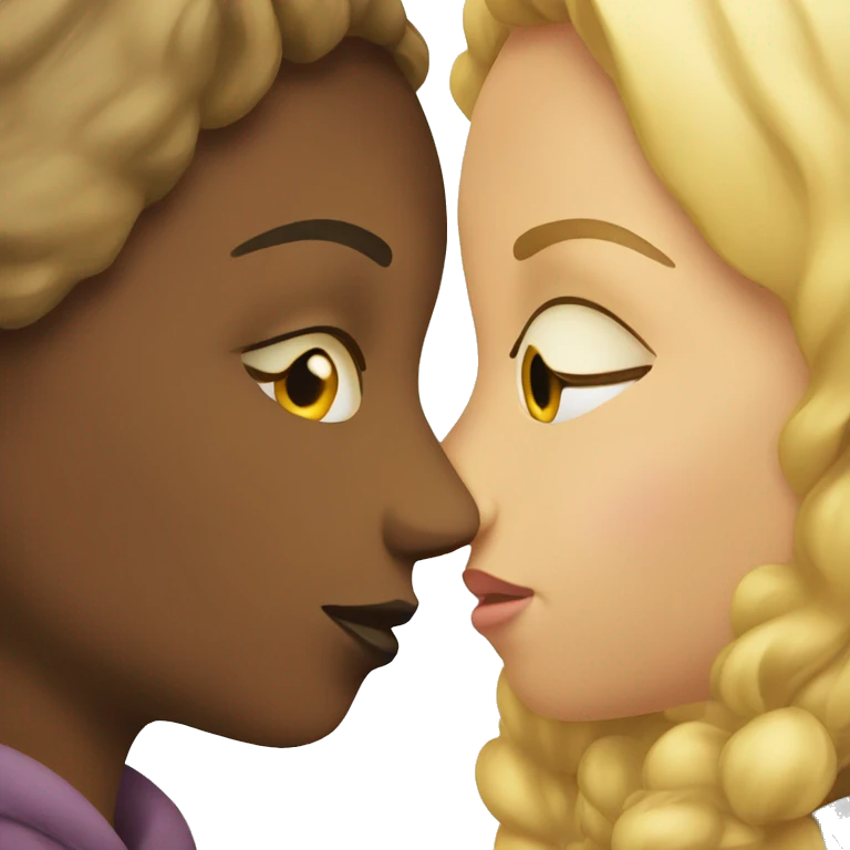 Two girls kissing emoji
