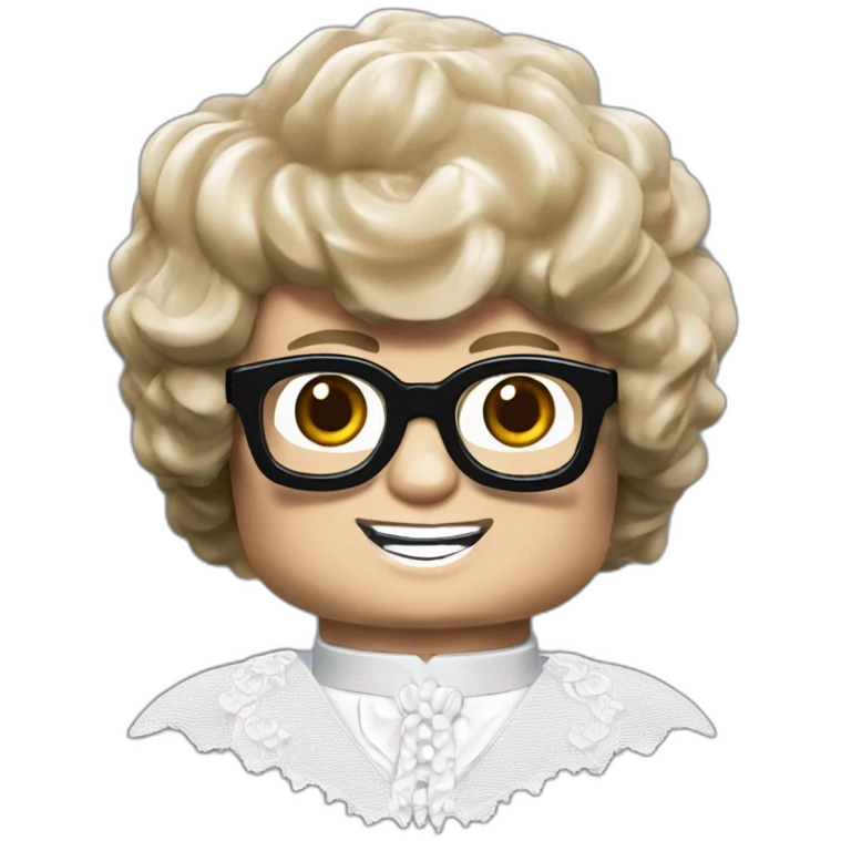 Lego austin powers with white lace jabot emoji