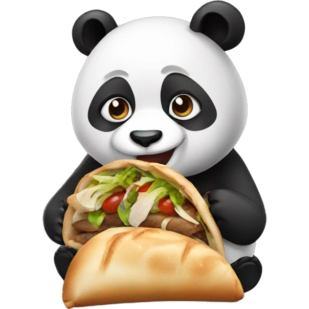 Panda with shawerma emoji