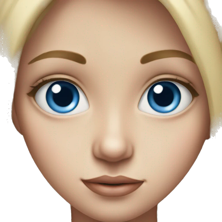realistic portrait of a girl with blue eyes emoji