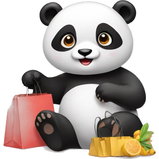 Panda shopping online  emoji
