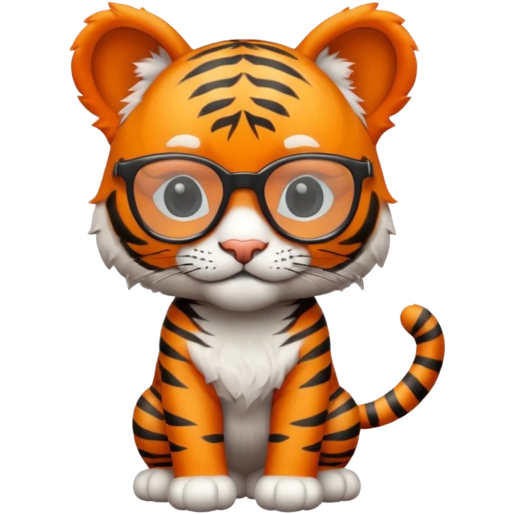 Orange Tiger cub with cool glasses., standing
 emoji