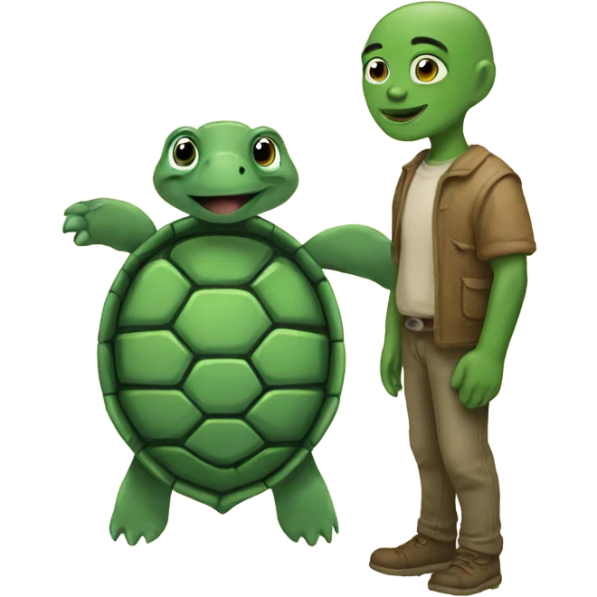 Turtle and human emoji