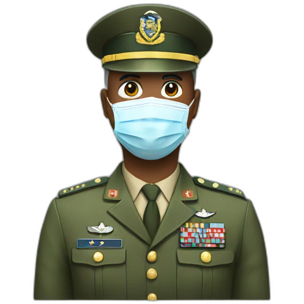 a military Head in a Medical masks emoji