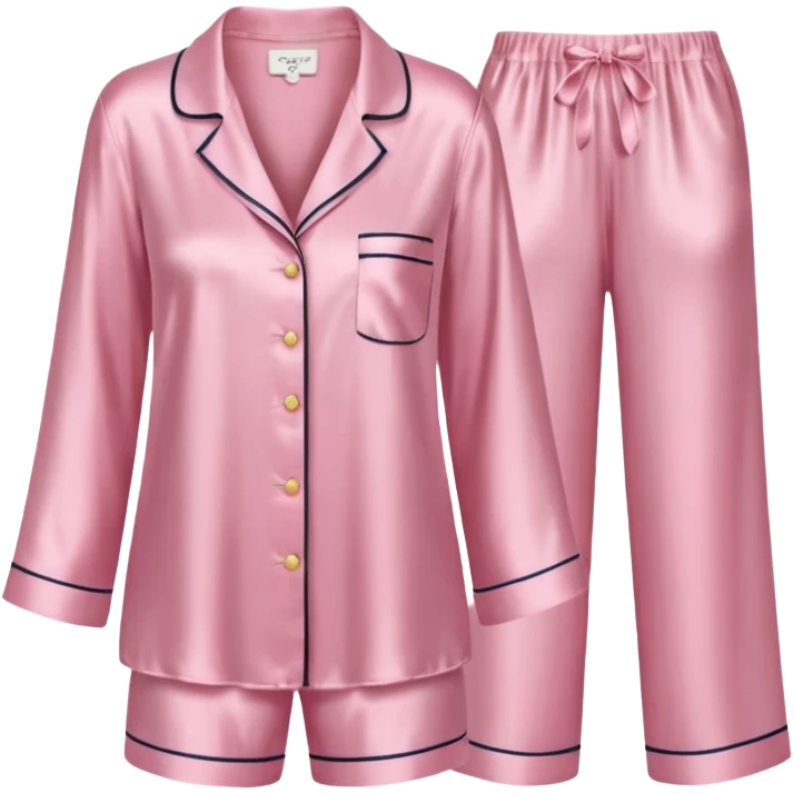Light pink silk pyjamas set emoji