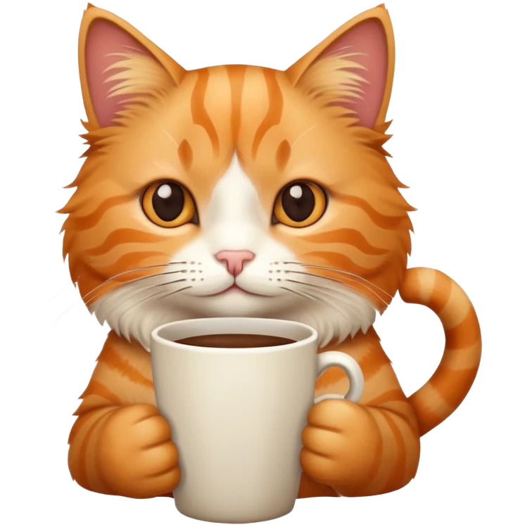 Cat with coffee cup  emoji