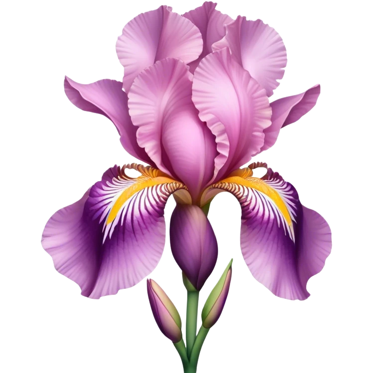 single Pink Iris, straight stem emoji