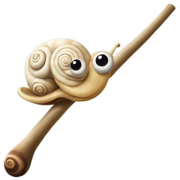 snail with a long stick with and eye on it emoji