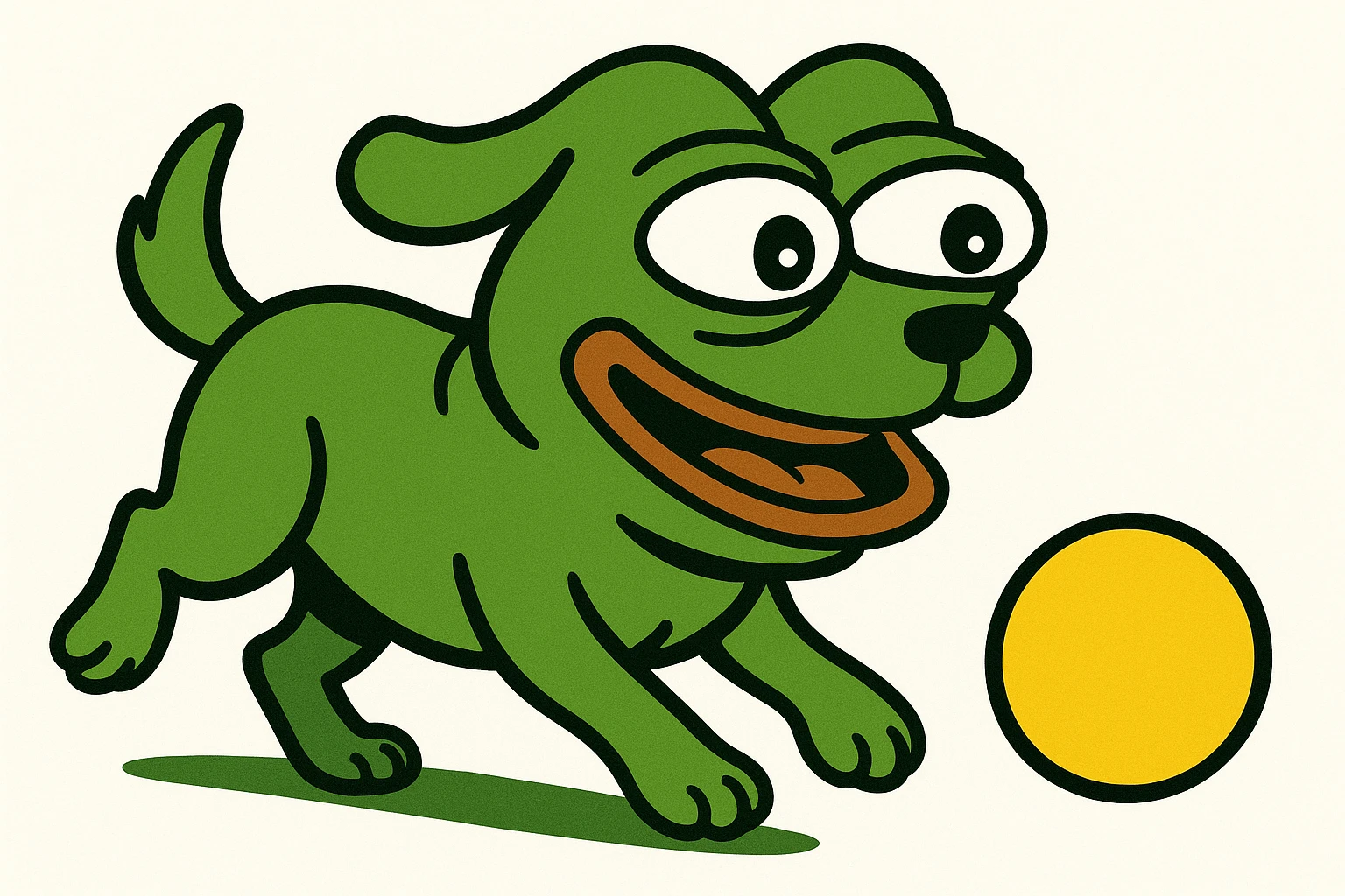 happy dog running after ball emoji