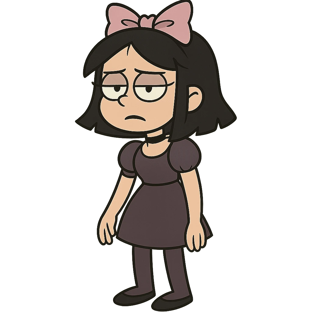 pink gothic bow, variation 1, flat-toon style emoji