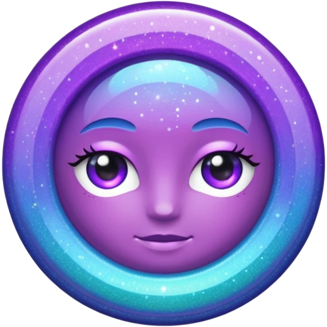 Glitter purple and cian inner circle emoji