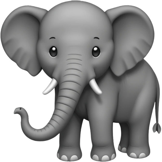 Front face of elephant without any colour only outline  emoji