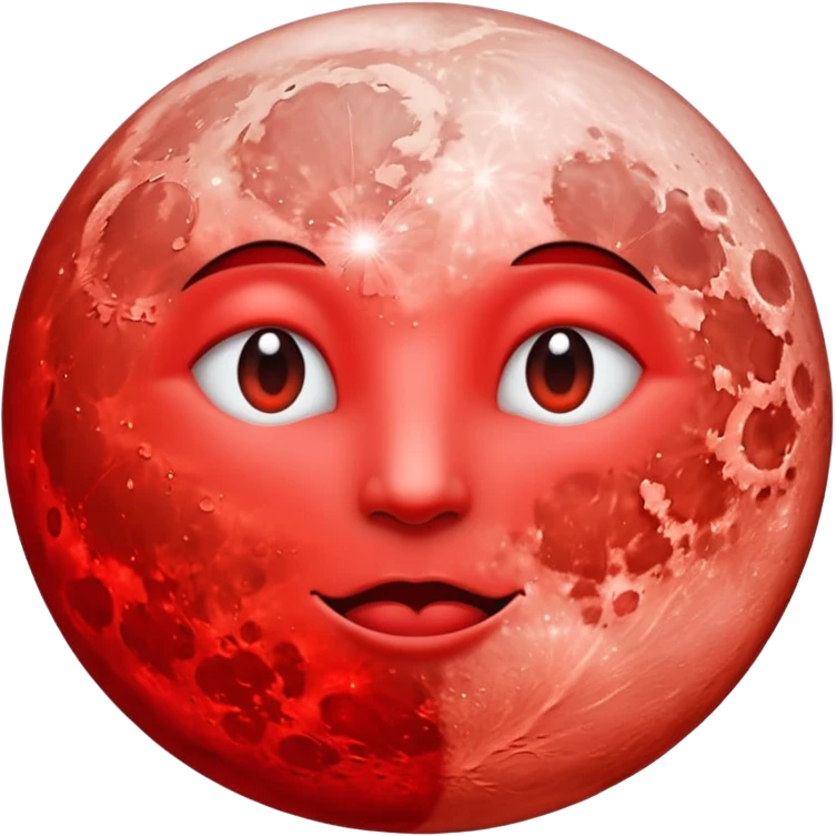 full moon red with glow  emoji