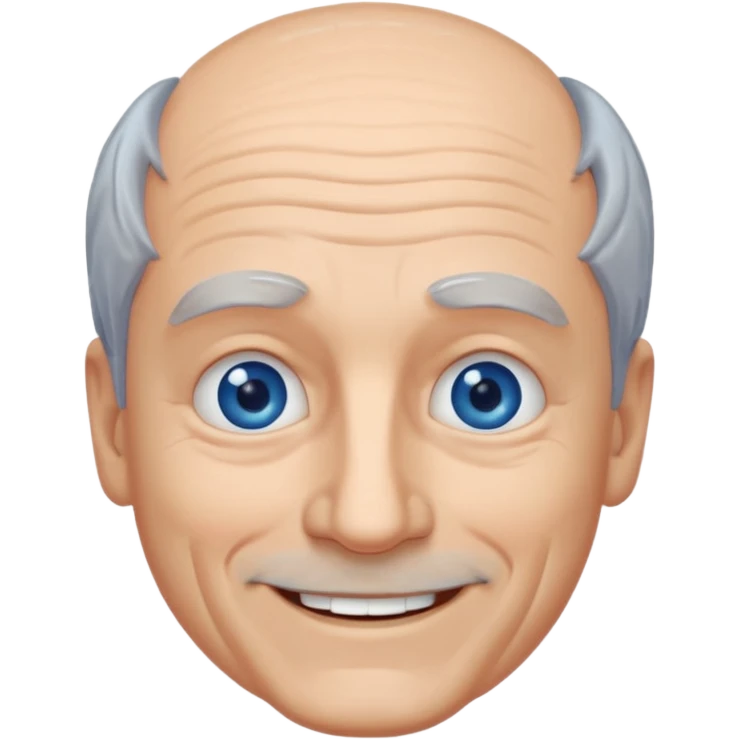 Old white man with grey bald hair and blue eyes emoji