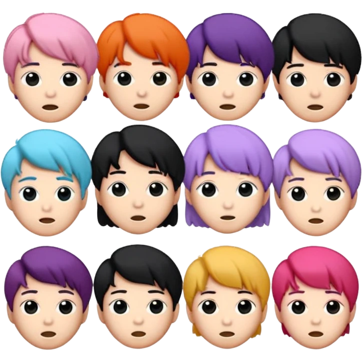 Puedes crear unos emoticonos de la banda de kpop BTS, su logo, el logo de su fandom, y a ellos emoji