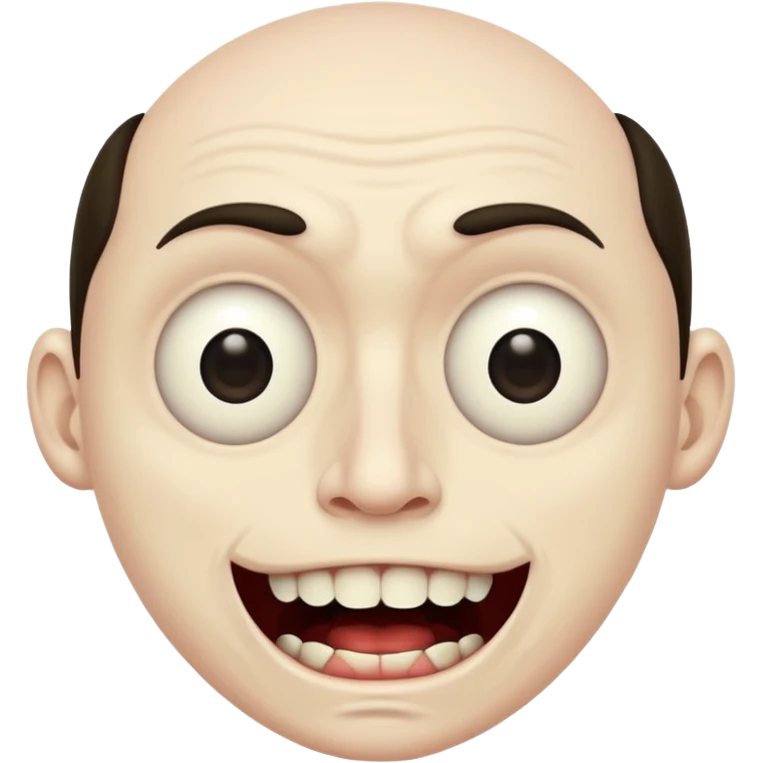 Creepy man with big mouth emoji