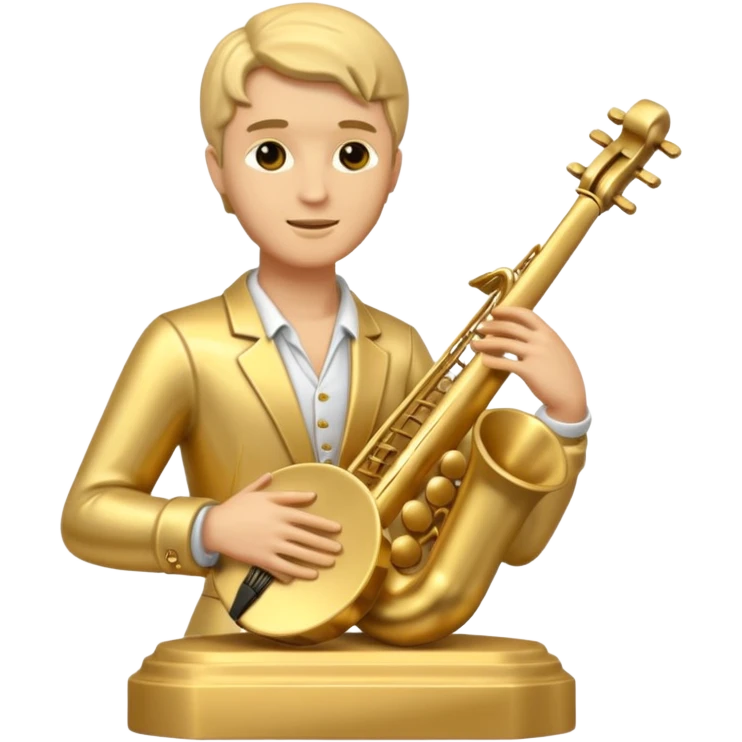 musician statue gold emoji