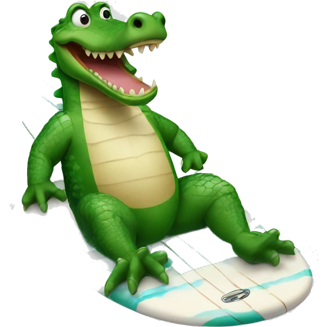 alligator on a surfboard  emoji