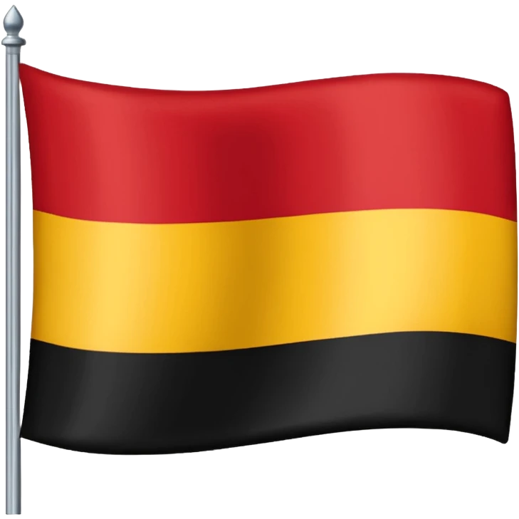 Crear una bandera con franja roja, amarilla y negra del mismo tamaño inspirada en la de Alemania emoji