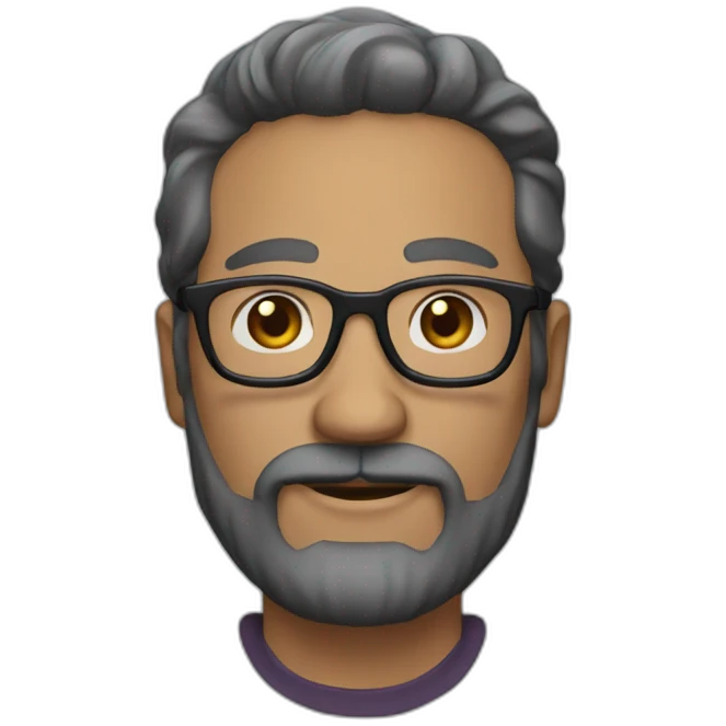 51 years old man with glasses and a black beard emoji