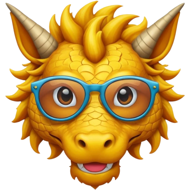 Un dragón con LENTES DE SOL CABELLO COLOCHO Y CON FLOW emoji