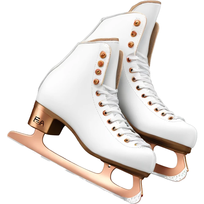 Edea ice skates white with rose gold heels emoji