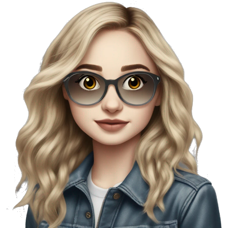 Sabrina Carpenter com óculos de grau estilo aviador transparente emoji