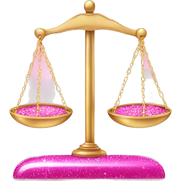 Pink balance scale with sparkles emoji