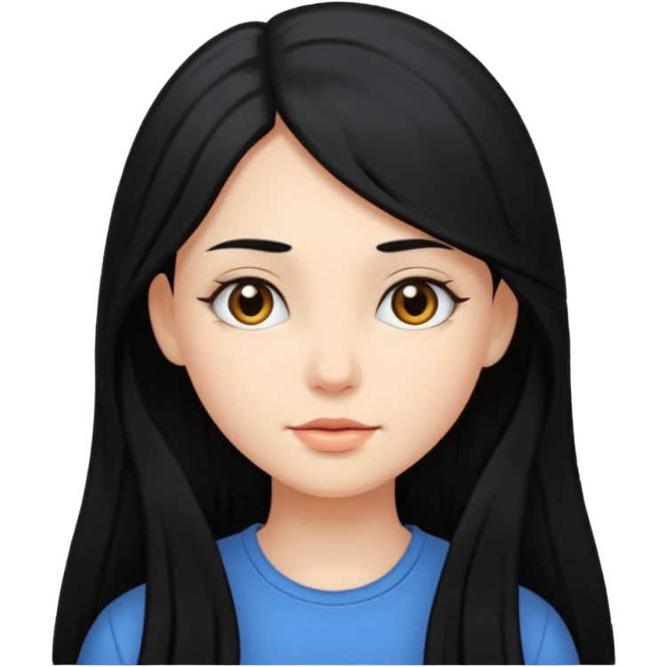 Long black hair girl  emoji