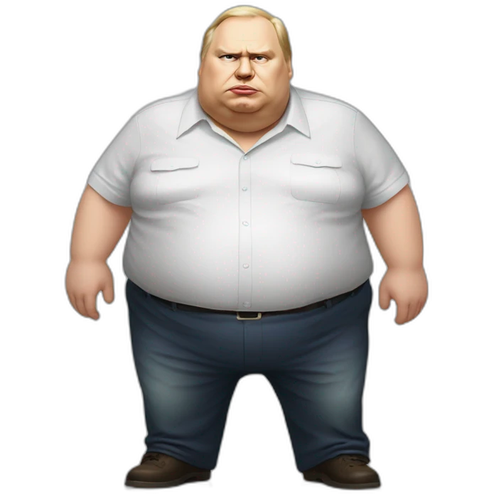 Vladimir Poutine morbidly obese Shooting nobody, full body emoji