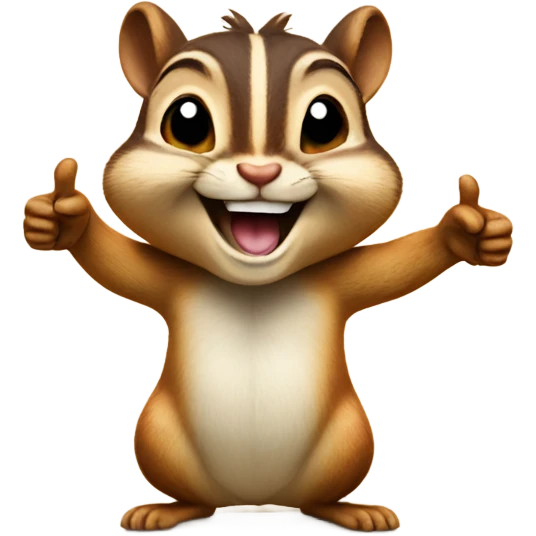 Chipmunk with two thumbs up emoji